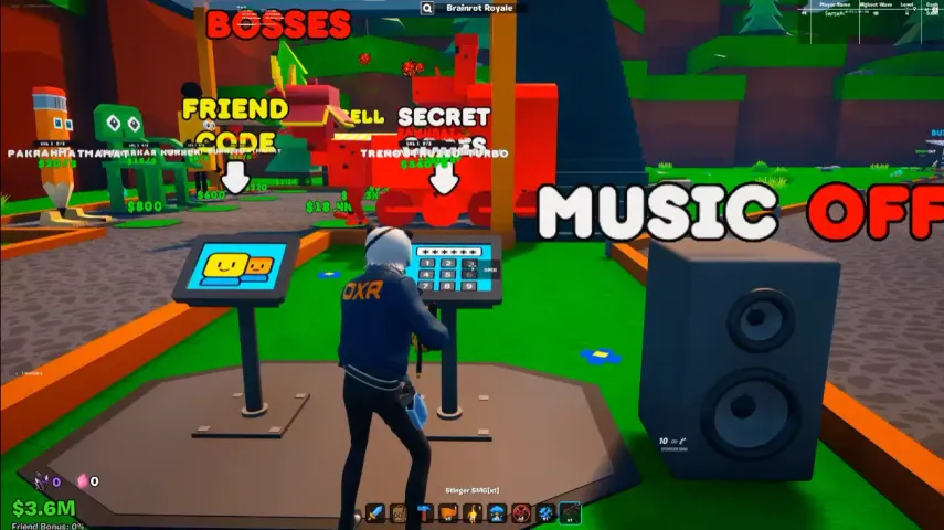 Tablet zur Codeeingabe in&nbsp;Brainrot Royale