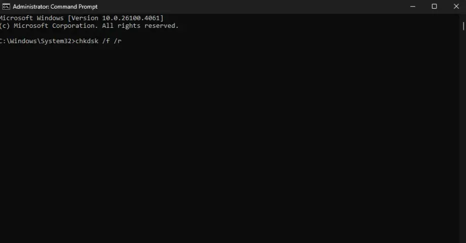 chkdsk /f /r