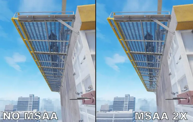 При включенном MSAA можно чётче видеть противников в некоторых позициях