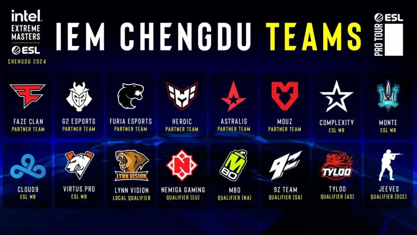 Liste complète annoncée pour l'IEM Chengdu