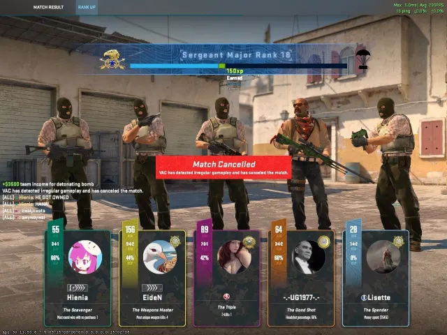 Tonight there was another wave of suspensions of cheaters in CS2