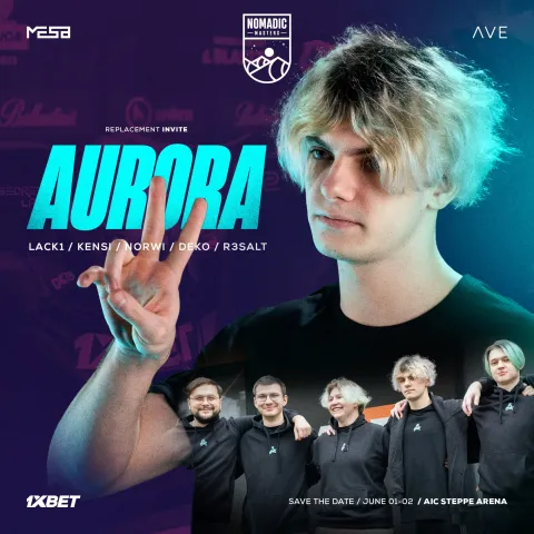 Aurora заменят Apeks на MESA Nomadic Masters Spring 2024