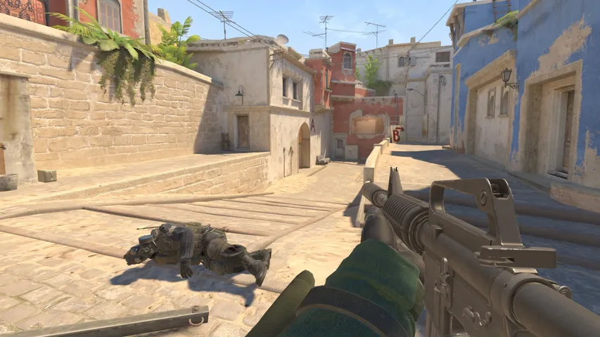 In CS2 a bug was found where textures from two maps are loaded in a match